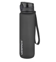Uzspace Büyük Boy 28 cm 1000 ml 1 litre Tritan Su Matarası 14 Renk FiftyFifty Softtouch (Siyah)