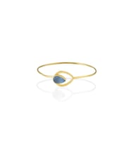 Kadir Jewellery 22 Ayar Altın Kaplama El İşçiliği Zirkon Taşlı Kadın Kelepçe Bilezik (Mercan)