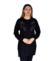 Kadın Nakışlı Tunik BGL-ST03276 (Siyah)