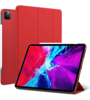 Apple iPad Pro 11 4. Nesil M2 Kılıf PU Deri Smart Standlı Case A2435 A2759 A2761 (Kırmızı)