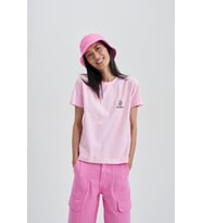 Face Of Niho Kadın Nakış T-Shirt (Pembe)