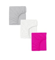 3 Adet Pamuklu ve Lastikli 60 x 120 x 15 cm Penye Bebek Çarşaf (Fuşya - Füme)
