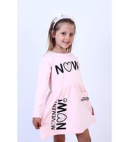 Toontoy Kız Çocuk Now! Baskılı Elbise (Pudra)