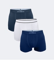 Malabadi 3 Lü Paket  Erkek Pamuklu Boxer 3M075 (Lacivert-Beyaz)