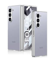 Samsung Galaxy Z Fold 6 Kılıf Titanyum Metal Tasarımlı Kıpta Caz Kapak (Gri)