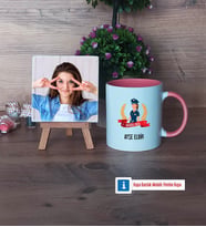 Kadın Polis Fotoğraflı Dekoratif Taş, Kupa Bardak Beyaz Hediye (Model 6)
