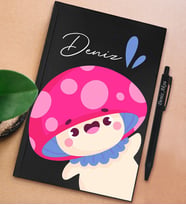 BK Gift Kişiye Özel İsimli Siyah Sert Kapaklı Defter ve Tükenmez Kalem Seti, Arkadaşa Hediye, Yeni İş Hediyesi, Doğum Günü Hediyesi (Model 8)