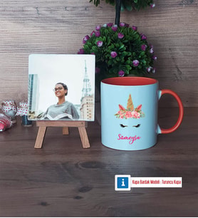 Unicorn Fotoğraflı Dekoratif Taş, Kupa Bardak Beyaz Hediye (Model 13)