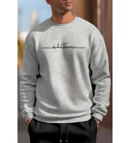 Whatever Baskılı Oversize Sweatshirt (Gri)