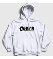 Presmono Unisex Beyaz Logo Kreator Kapüşonlu Sweatshirt 93100tt (Beyaz)