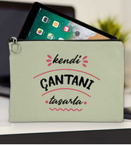 BK Gİft Kişiye Özel Kendin Tasarla Tablet Çantası 30x21cm ( 12 Renk Seçeneği), Ipad Çantası, Baskılı Tablet Kılıfı (Mint Yeşili)