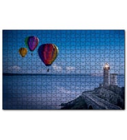 Cakapuzzle Okyanus Deniz Feneri ve Sıcak Hava Balonları  Puzzle Yapboz MDF (Ahşap) (255 Parça)