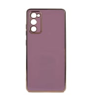 Galaxy A03S Kılıf Zore Bark Kenarları Altın Renk Kılıf (Mor)