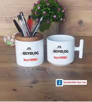 Odyolog Kalemlik, Kupa Bardak T Kişiye Özel Hediye (Model 1)