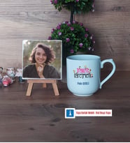 İngilizce Öğretmeni Fotoğraflı Dekoratif Taş, Kupa Bardak Beyaz Hediye (Model 5)