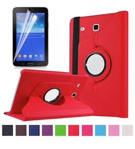 Galaxy Tab 3 Lite 7.0 T110 Zore Dönebilen Standlı Tablet Kılıfı (Kırmızı)