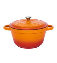 Lava Döküm Yuvarlak Tencere Döküm Demir Kapak New Heritage Serisi Çap(Ø)26cm. (Turuncu)