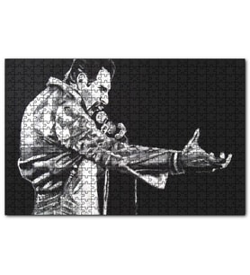 Cakapuzzle Freddie Mercury Siyah Beyaz Görsel  Puzzle Yapboz MDF (Ahşap) (255 Parça)