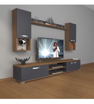 Decoraktiv Eko 5da Mdf Dvd Tv Ünitesi Tv Sehpası (Antrasit - Ceviz)