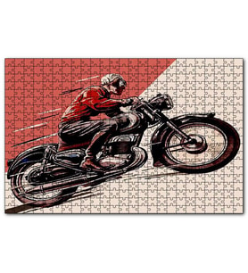 Cakapuzzle Motosiklet Ve Sürücüsü Eksizi Görseli  Puzzle Yapboz MDF (Ahşap) (500 Parça)