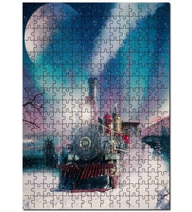 Cakapuzzle Karda Gece Treni Görseli Puzzle Yapboz MDF (Ahşap) (255 Parça)