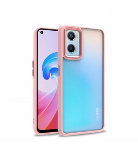 Oppo A96 4G Kılıf Zore Flora Buton,Kenar Çevresi Renkli Kılıf (Rose)
