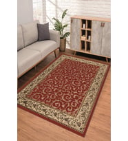 Dijital Kaymaz Taban Yıkanabilir Renkli Salon Halısı Mutfak Halısı Yolluk ND-SD-1118 (Kırmızı)
