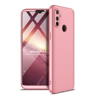 Realme C3 Kılıf 3 Parça Slim Sert Silikon Kapak AYS (Rose)