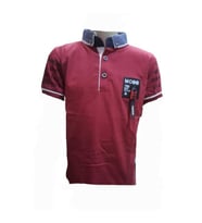 Petitox Çocuk Erkek Polo Yaka Baskılı T-shirt 3023 - Kırmızı - 7 YAŞ (Kırmızı)