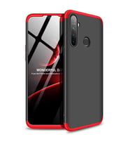 Realme 5 Kılıf Zore Ays Full Koruma Kılıf (Siyah-Kırmızı)