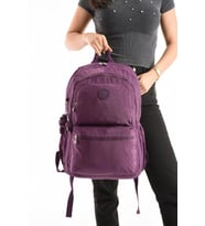 Unisex Sırt Çantası Gülük Kullanıma Uygun Büyük Boy Seyahat Çantası 43*30 Cm Okul Çantası Su İtici (Mor)