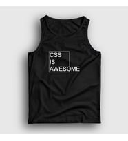 Presmono Unisex Sarı Css Is Awesome Developer Yazılımcı Atlet 357360tt (Siyah)