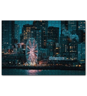 Cakapuzzle Lunapark ve Gökdelenler  Puzzle Yapboz MDF (Ahşap) (255 Parça)