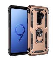 Galaxy S9 Plus Kılıf Zore Vega Yüzüklü Standlı Zırh Kılıf (Gold)