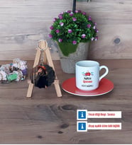 İngilizce Öğretmeni Türk Kahvesi Fincanı Ahşap Altlıklı ve Fotoğraflı Ahşap Anahtarlık Hediye Öğretmenler Günü Hediyesi (Model 8)