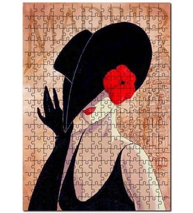 Cakapuzzle Madrid Zeminde Şapkalı Kadın Görseli Puzzle Yapboz MDF (Ahşap) (500 Parça)