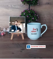 İcra Müdürü Fotoğraflı Dekoratif Taş, Kupa Bardak Beyaz Hediye (Model 5)