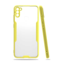 Galaxy A11 / Galaxy M11 Kılıf Parfe Kenarları Pastel Renk Silikon Kılıf (Sarı)