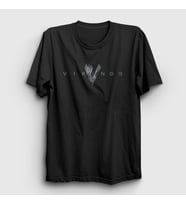 Presmono Unisex Beyaz Logo V2 Vikings T-Shirt 221823tt (Siyah)