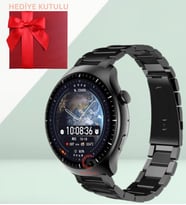 HX-4 Watch Pro Akıllı Saat 46mm Titanyum Kasa 3 Kordonlu - Hediye Kutulu (Siyah)