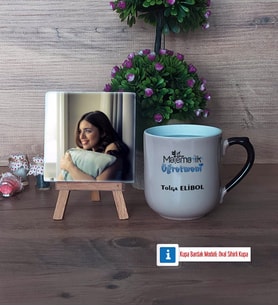 Matematik Öğretmeni Fotoğraflı Dekoratif Taş, Kupa Bardak Beyaz Hediye Matematik Öğretmenine Hediye (Model 10)