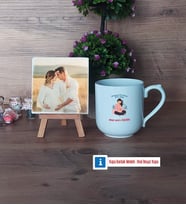 Anne Adayı Fotoğraflı Dekoratif Taş, Kupa Bardak Beyaz Hediye (Model 5)