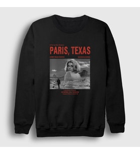 Presmono Unisex Beyaz Poster Film Paris Texas Sweatshirt 481688tt (Siyah)
