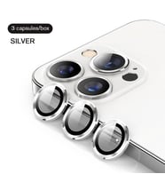 BİNANO Mini Metal Ring Iphone 12 Pro Lens Koruyucu 3'lü Takım (Gümüş)