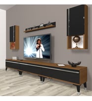 Decoraktiv Eko 270TA Mdf Silver Tv Ünitesi Tv Sehpası (Siyah - Ceviz)