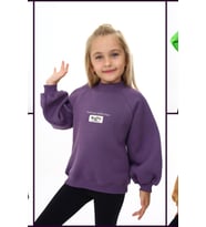 Toontoy Kız Çocuk Baskılı Sweatshirt (Mor)