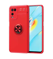 Oppo A54 4G Kılıf Zore Ravel Yüzüklü Silikon Kılıf (Kırmızı)