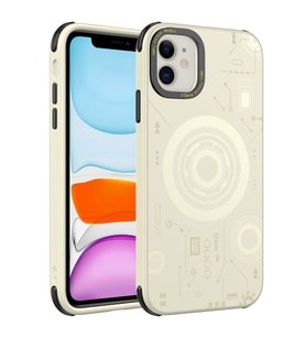 Apple iPhone 12 Kılıf Zore Wireless Şarj Özellikli Desenli Hot Kılıf (Gold)