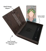 Kişiye Özel Kitap Ajanda Kalem Seti (Kitap Formunda Ahşap Kutulu) (Model 2)