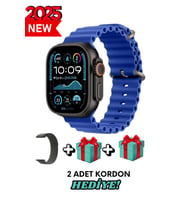 Akıllı Saat Watch ULTRA2 49MM Kordon Hediyeli - Son Versiyon (Siyah-Mavi)